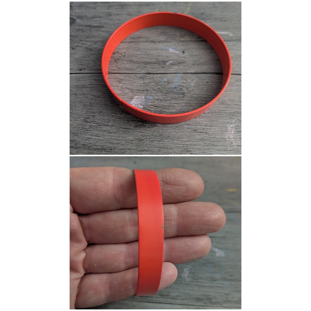 Minimalist Red Metal Bangle Bracelet Circular Stackable Modern Accessory